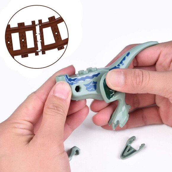 Train Building Set W/Dinosaur Building Blocks Tracks Bricks 385 Pcs Toy Party Fa - Picture 7 of 7